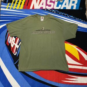 Harley-davidson Men's Green and Khaki T-shirt